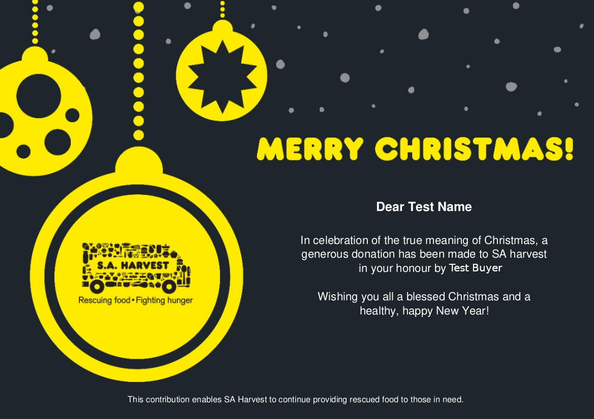 Christmas Ecard Black And Yellow Example